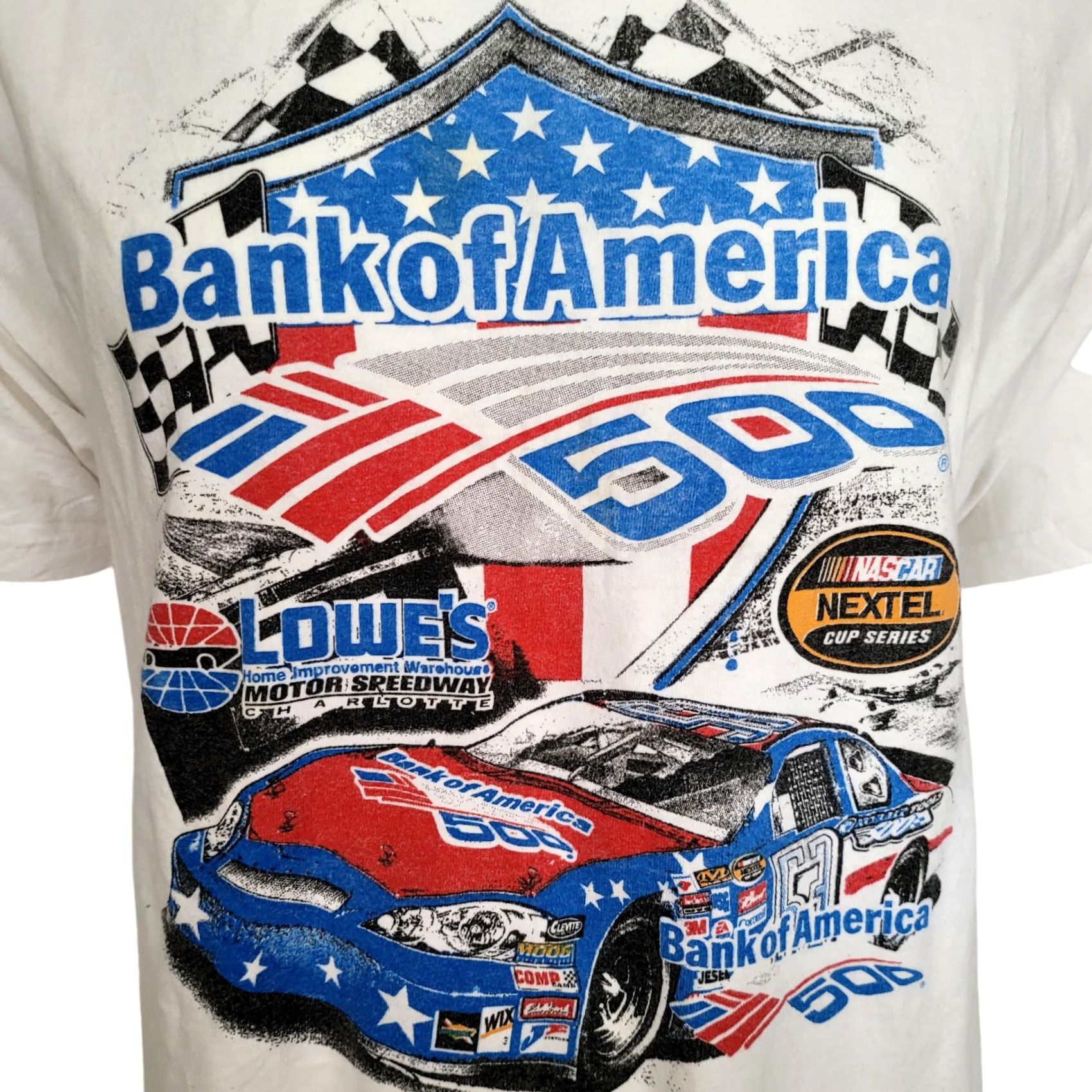 Hanes VINTAGE Bank of America 500 NASCAR 2007 T-Shirt XL Hanes White 100% Cotton Size US XL / EU 56 / 4 - 3 Thumbnail