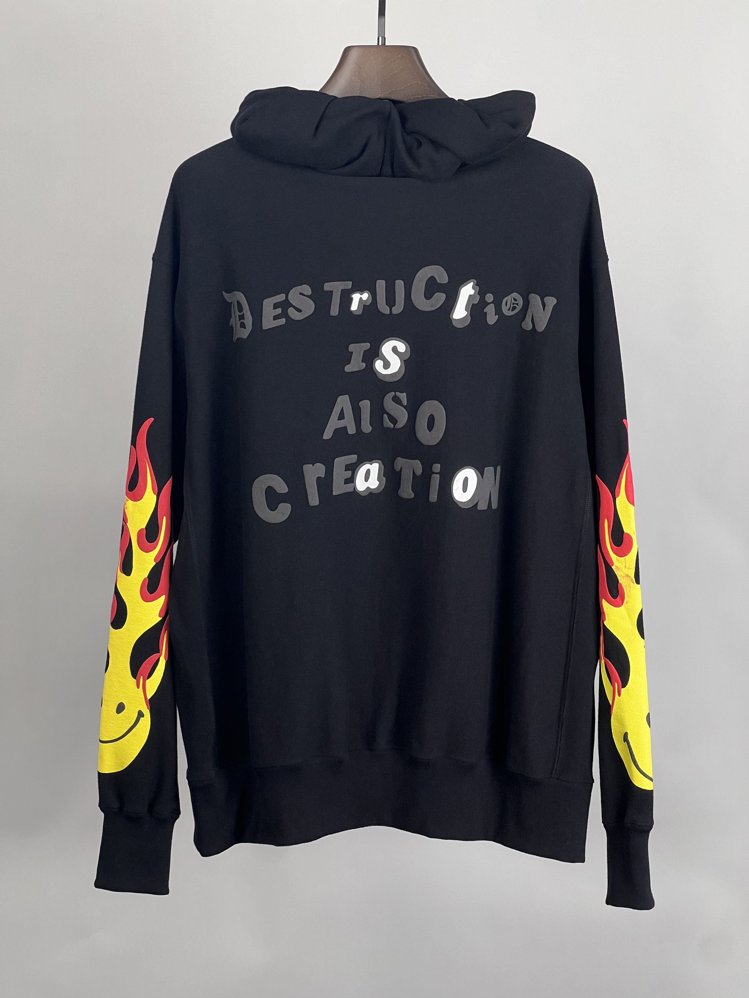 READYMADE Brand New Smile LS Hoodie Flame Print Black L Size US L / EU 52-54 / 3 - 2 Thumbnail