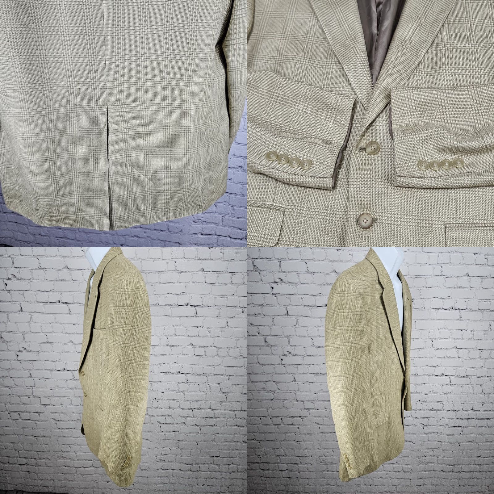 Ralph Lauren Lauren Ralph Lauren Sport Coat Blazer Notch 2 Button Single-Breasted Silk Beige 43R Men Size 46R - 9 Thumbnail