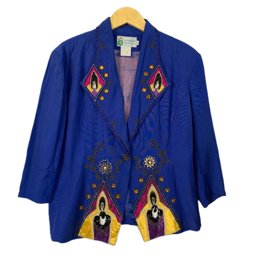 Ethik × Rowing Blazers × Vintage Unisex Blazer Ethnic Blue Size M / US 6-8 / IT 42-44 - 2 Thumbnail
