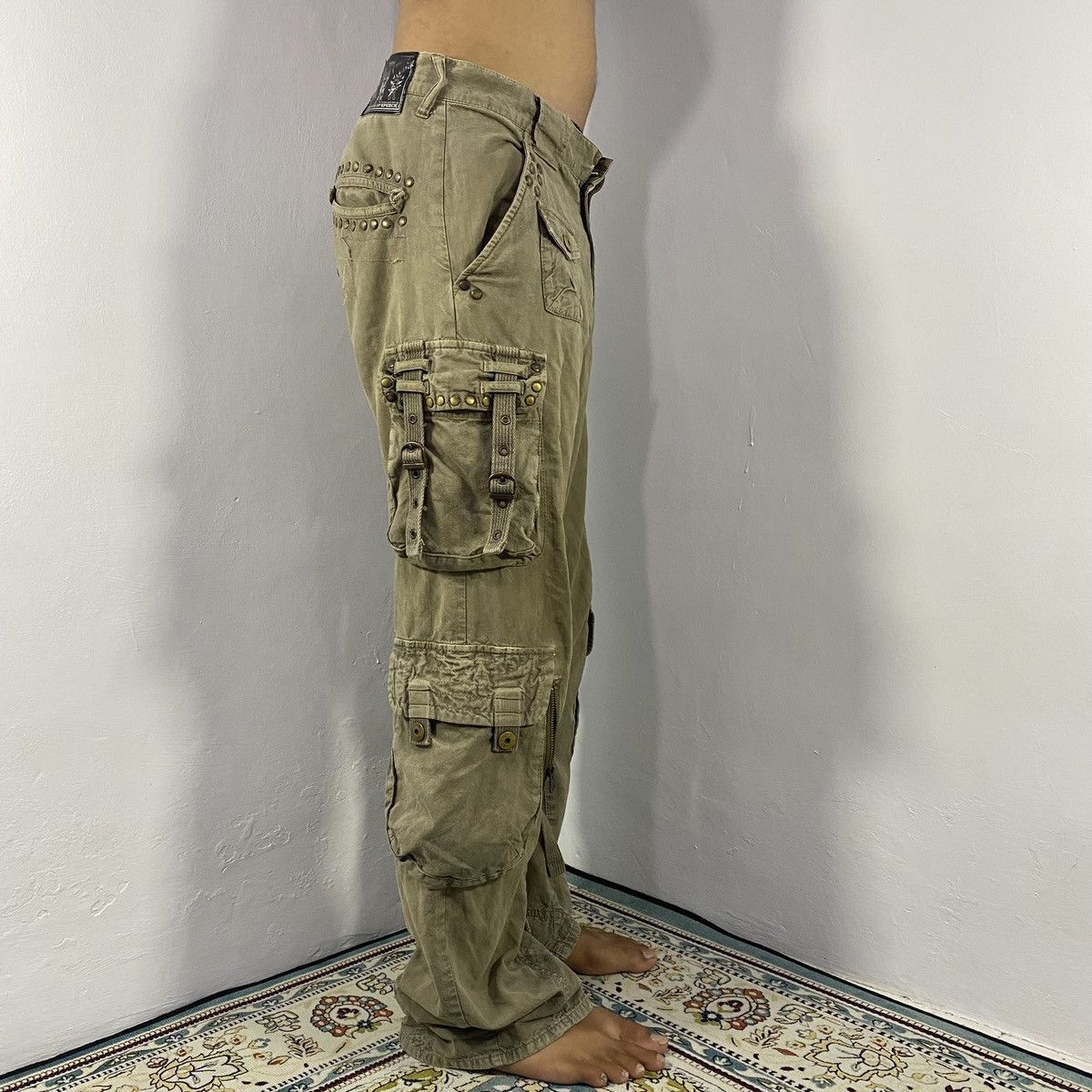 KMRii × Le Grande Bleu (L.G.B.) × PPFM Vintage PPFM “Freedom Of Speech” Bondage Studed Cargo Pants Size US 30 / EU 46 - 3 Thumbnail