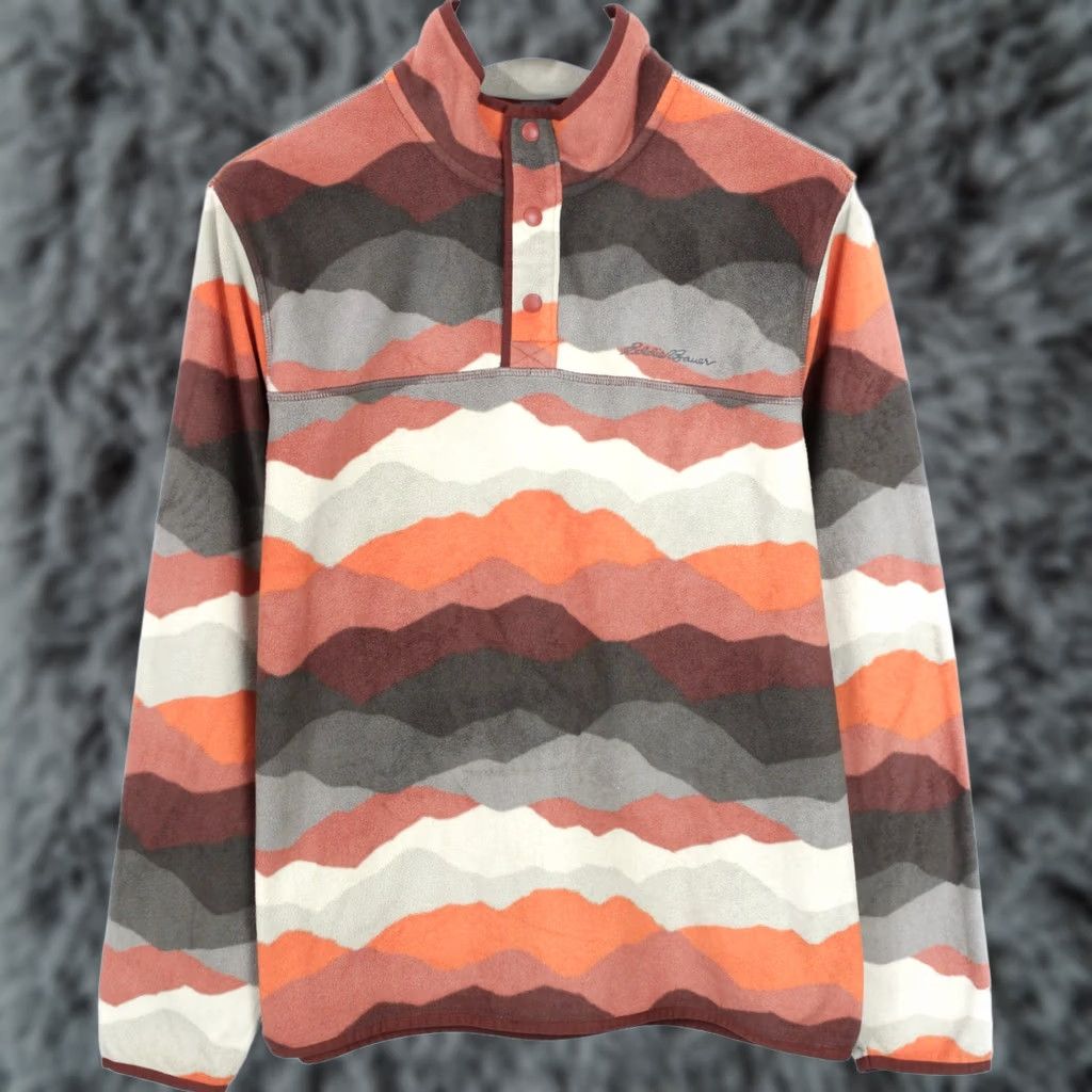 Eddie Bauer EDDIE BAUER Sweatshirt Men's LARGE Fleece Pullover Half Snap Button Neck Size US L / EU 52-54 / 3 - 1 Thumbnail