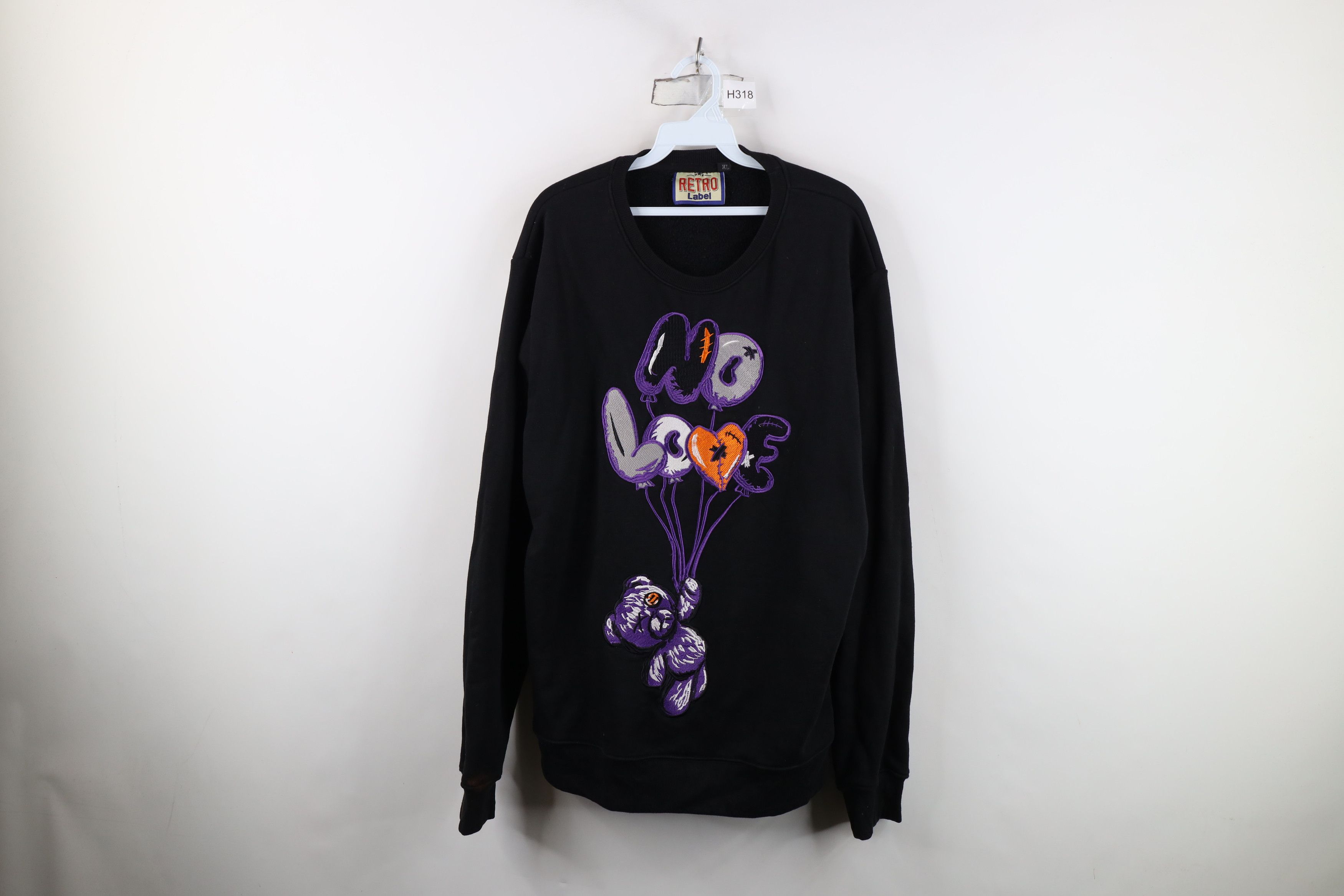Vintage Vintage 90s Streetwear Spell Out No Love Bear Sweatshirt Size US XL / EU 56 / 4 - 1 Thumbnail