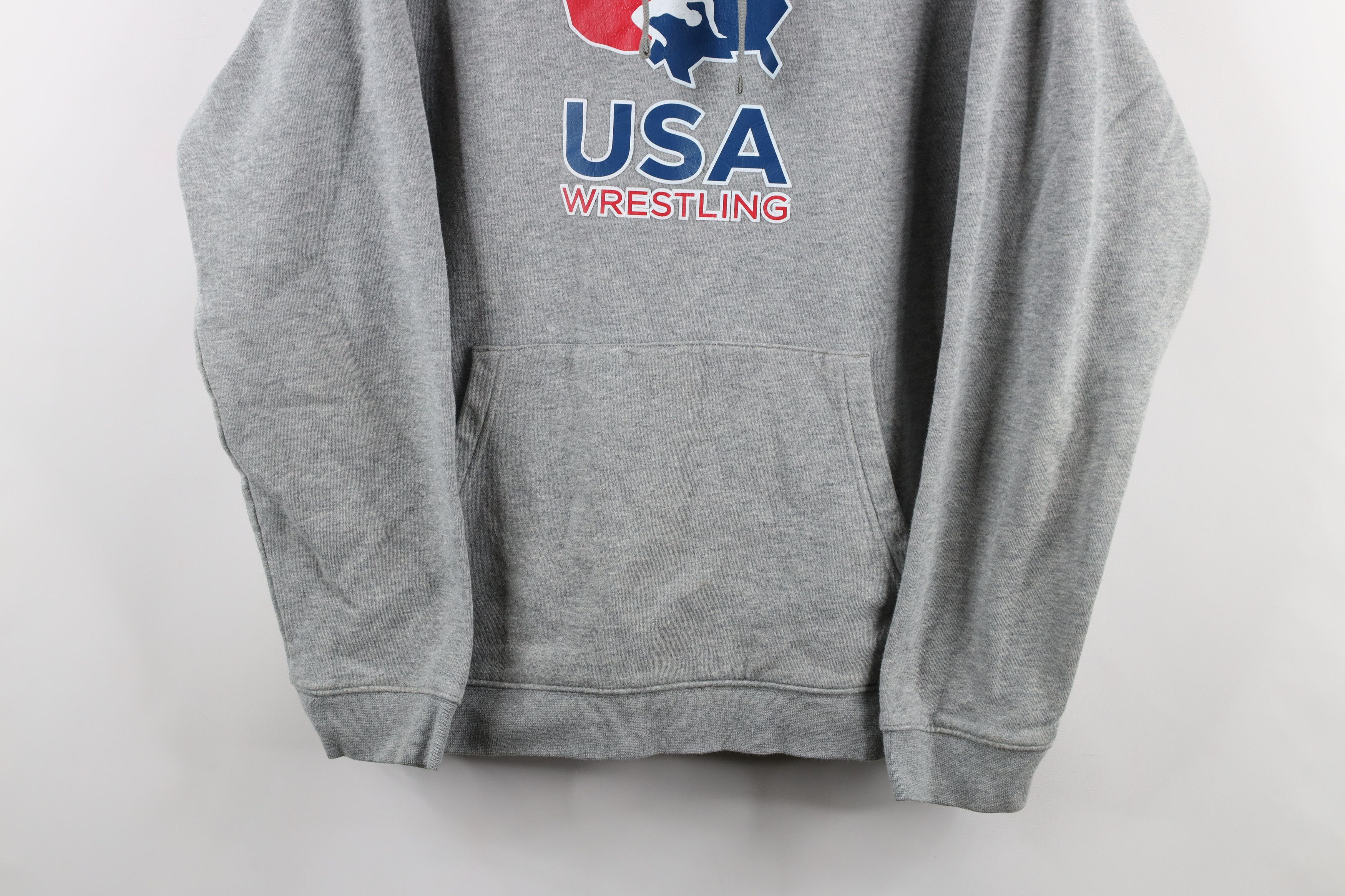 Nike Nike Spell Out USA Wrestling Hoodie Sweatshirt Heather Gray Size US L / EU 52-54 / 3 - 3 Thumbnail