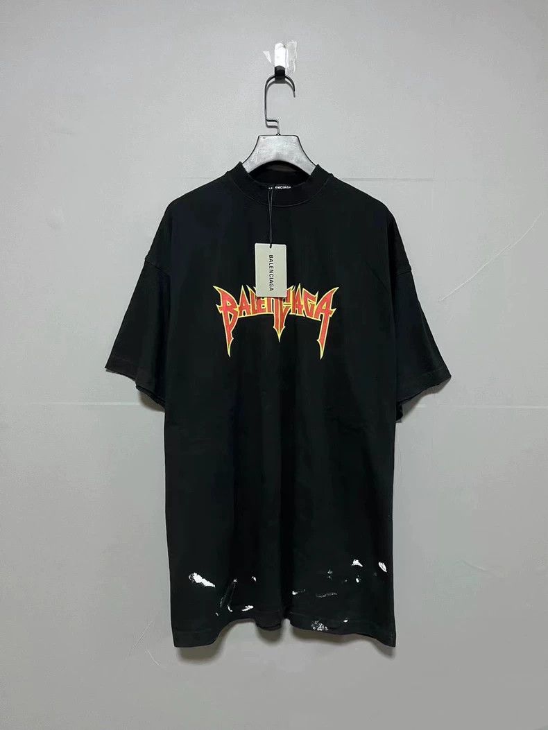 Balenciaga Balenciaga Old splash-ink lightning logo short sleeve Size US S / EU 44-46 / 1 - 1 Thumbnail