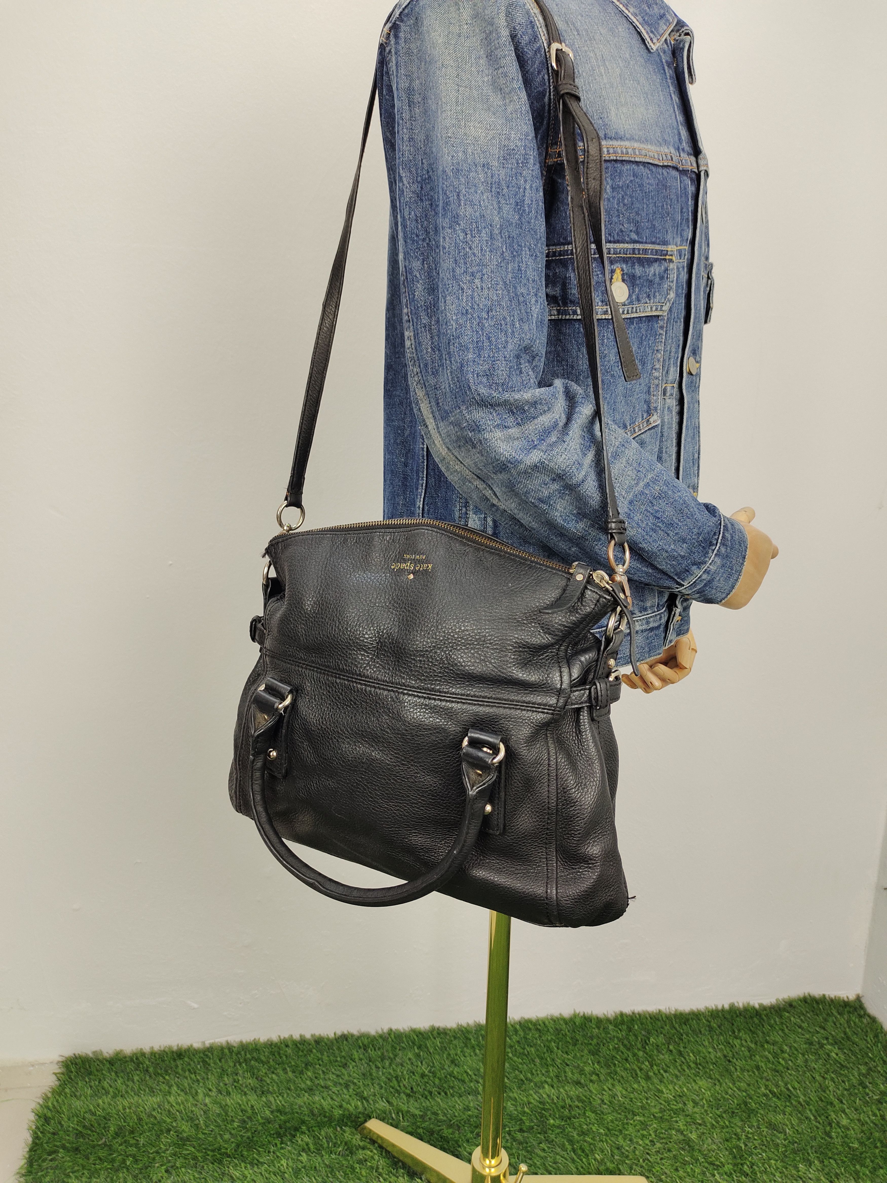 Vintage Kate Spade Patina Leather Shoulder Tote Bag