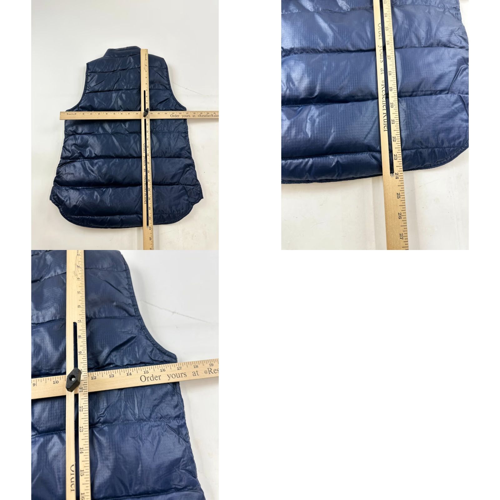 J.Crew VINTAGE J.Crew Vest Womens 2XS Blue Shiny Mock Neck Puffer Snap Inside Zipper Size XXS / US 00 / IT 34 - 8 Thumbnail