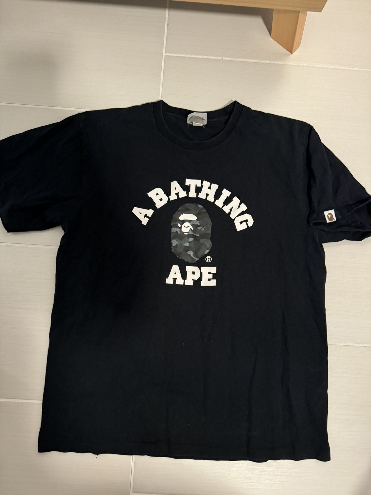 image of Bape Color Camo College Tee in Black, Men's (Size XL)