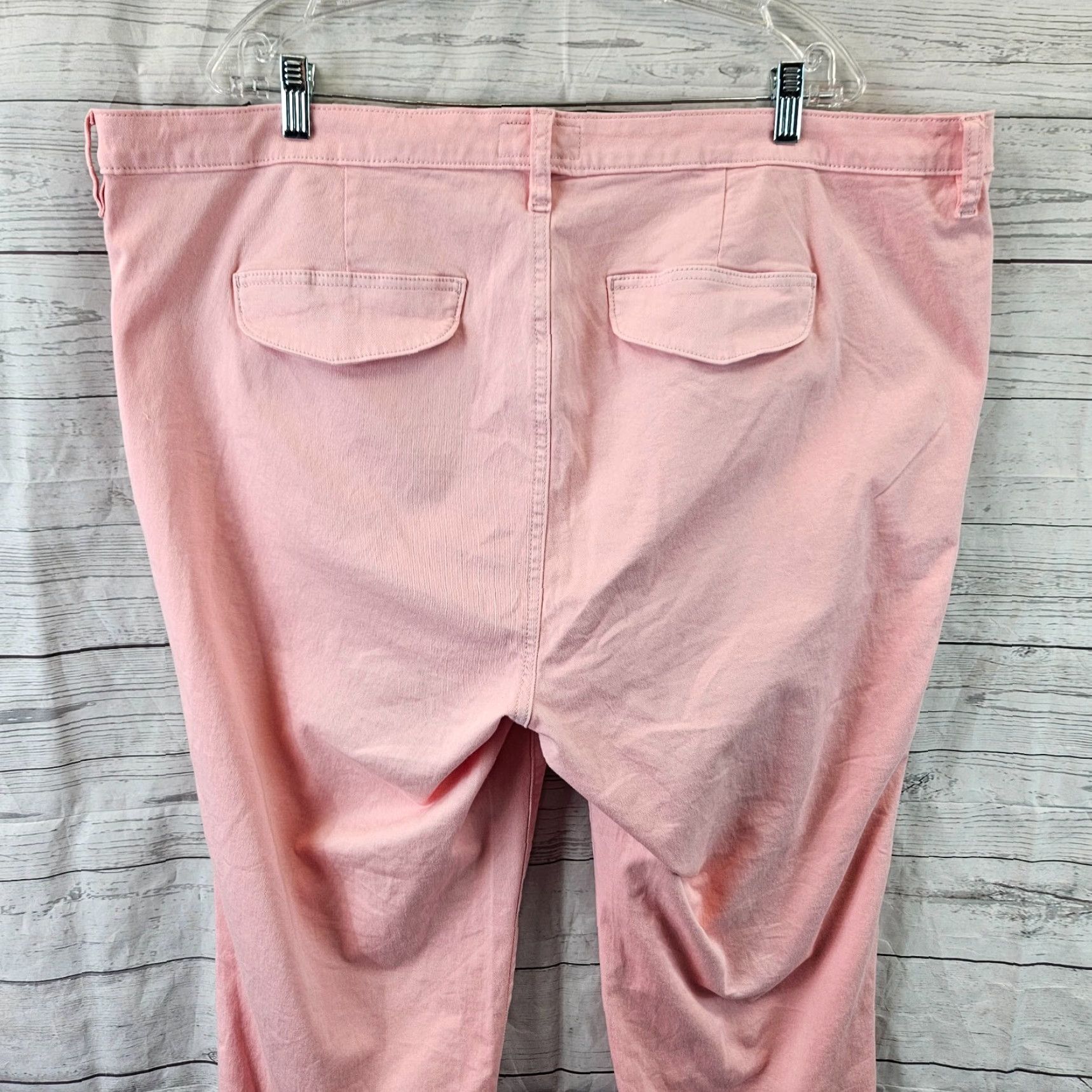 Torrid Torrid Womens Twill Chino Crop Pants Sz 22 Pink High Rise Cotton Blend Size 40" / US 18 - 4 Thumbnail