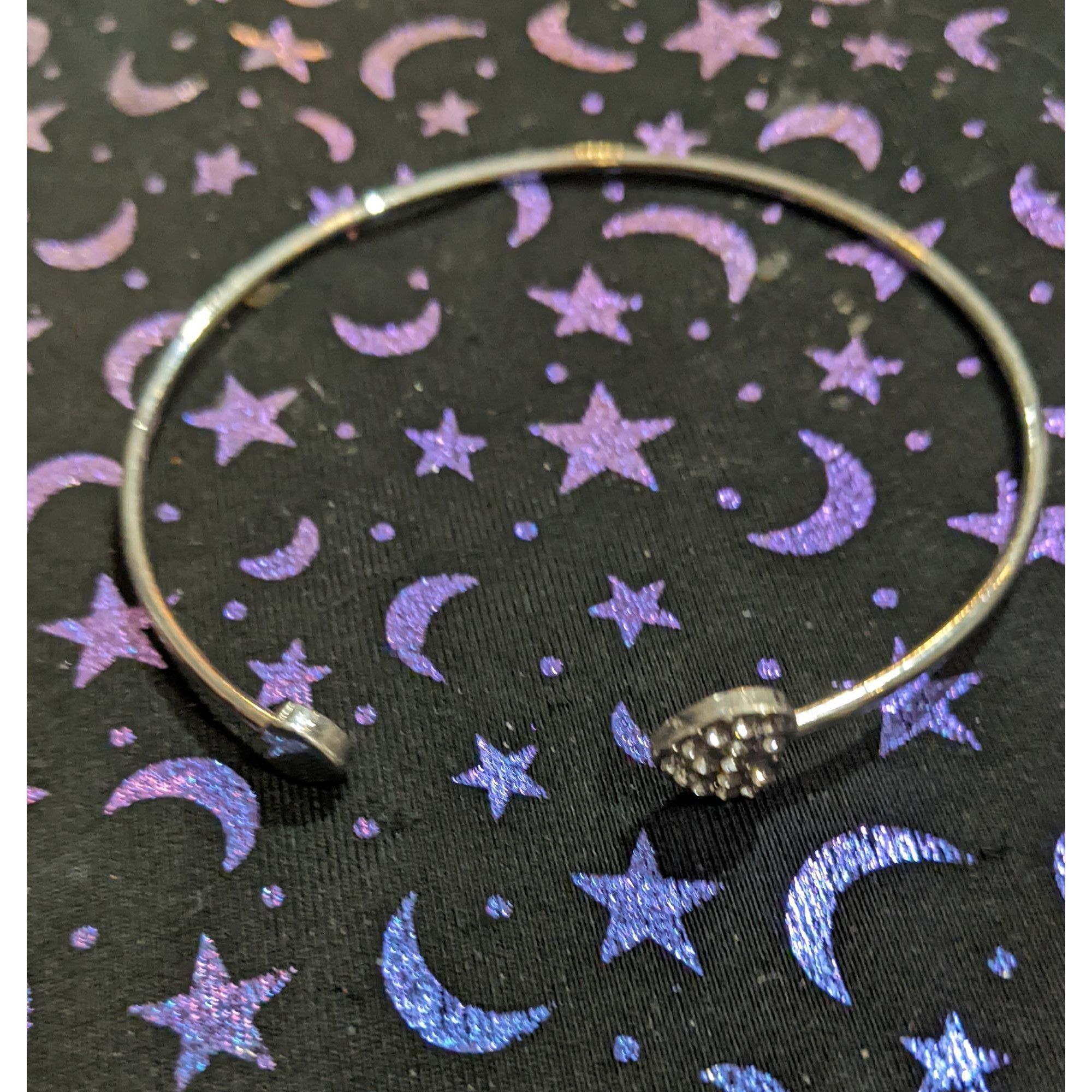 Other Minimalist Heart Open Cuff Rhinestone Bracelet Size ONE SIZE - 3 Thumbnail