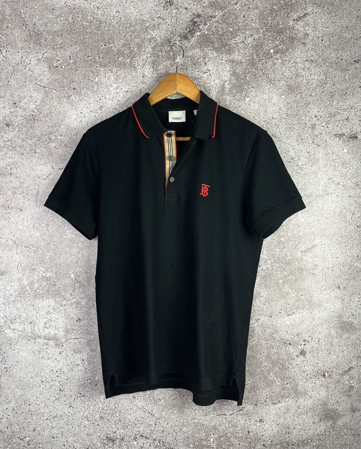Burberry Black Polo Shirt TB Logo Archive Stripe Size S | Grailed
