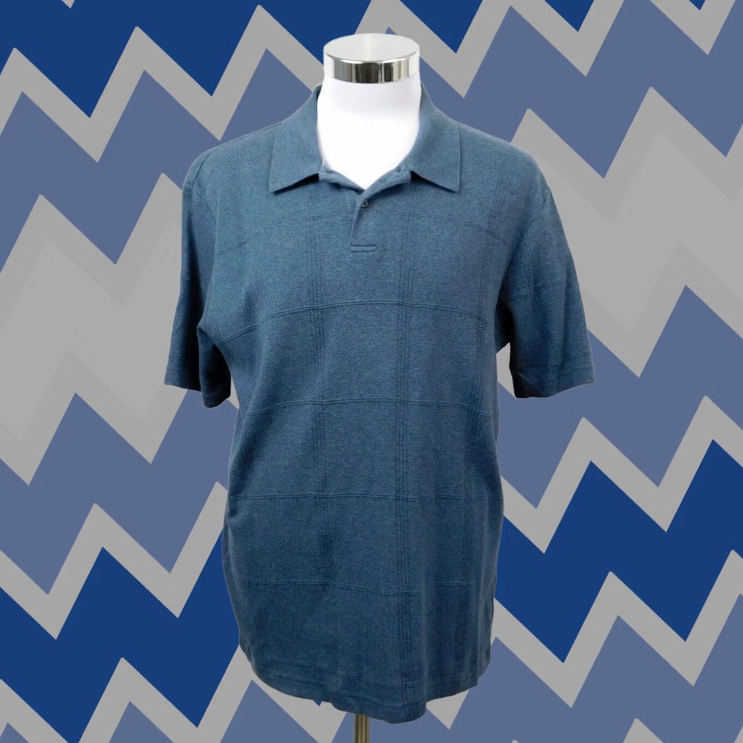 Alfani Alfani Polo Cotton Large Blue Men's Short Sleeve Collared #4150 Size US L / EU 52-54 / 3 - 1 Thumbnail