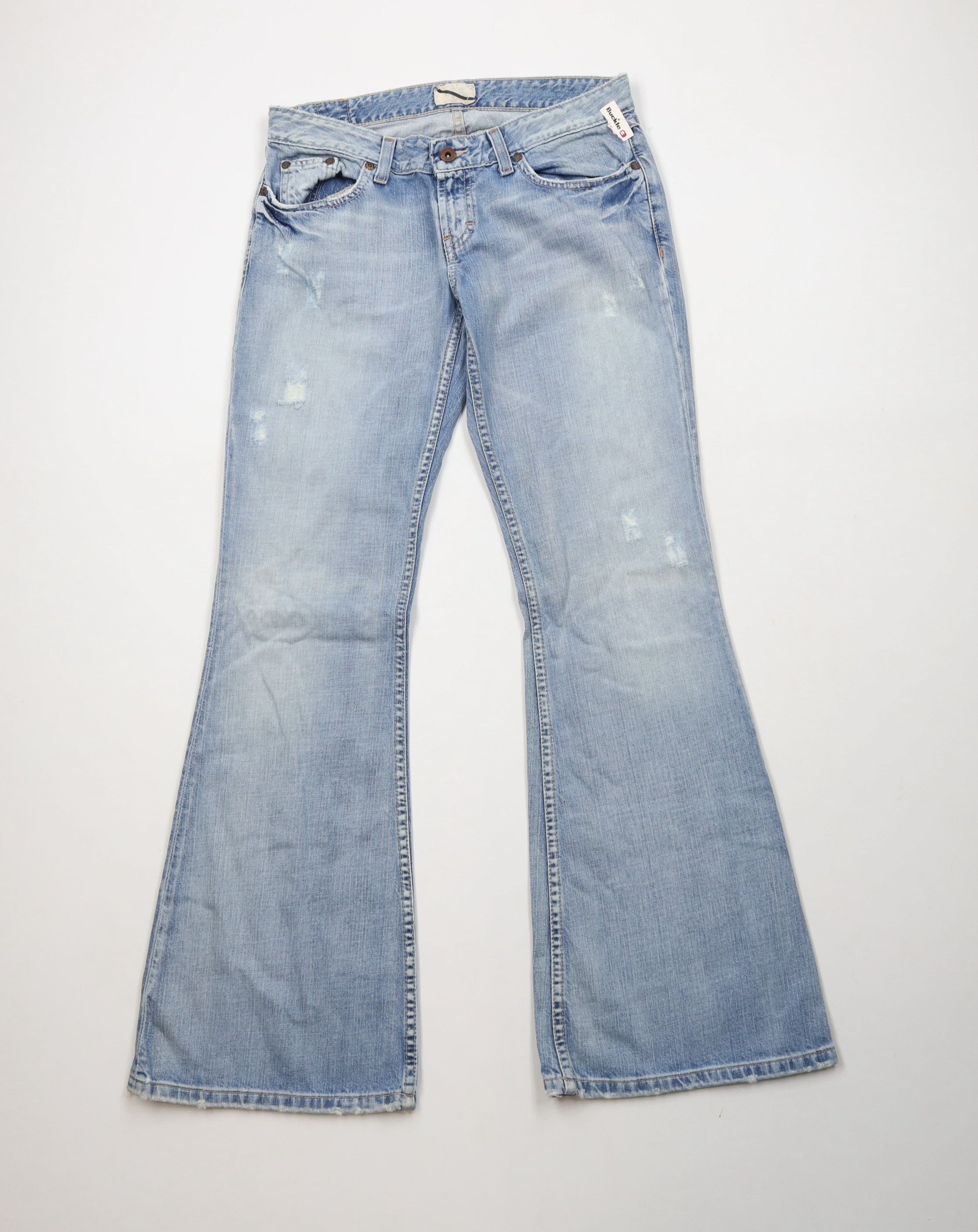 Vintage New Buckle BKE Star Thick Stitch Flared Bell Bottoms Jeans Size 29" - 1 Thumbnail