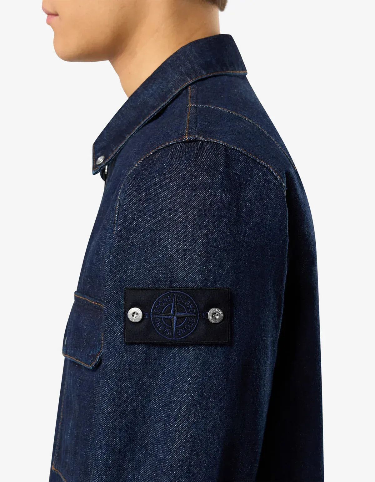 Stone Island Stone Island Denim Research Indigo Denim-Rinsed Overshirt Size US XXL / EU 58 / 5 - 3 Thumbnail