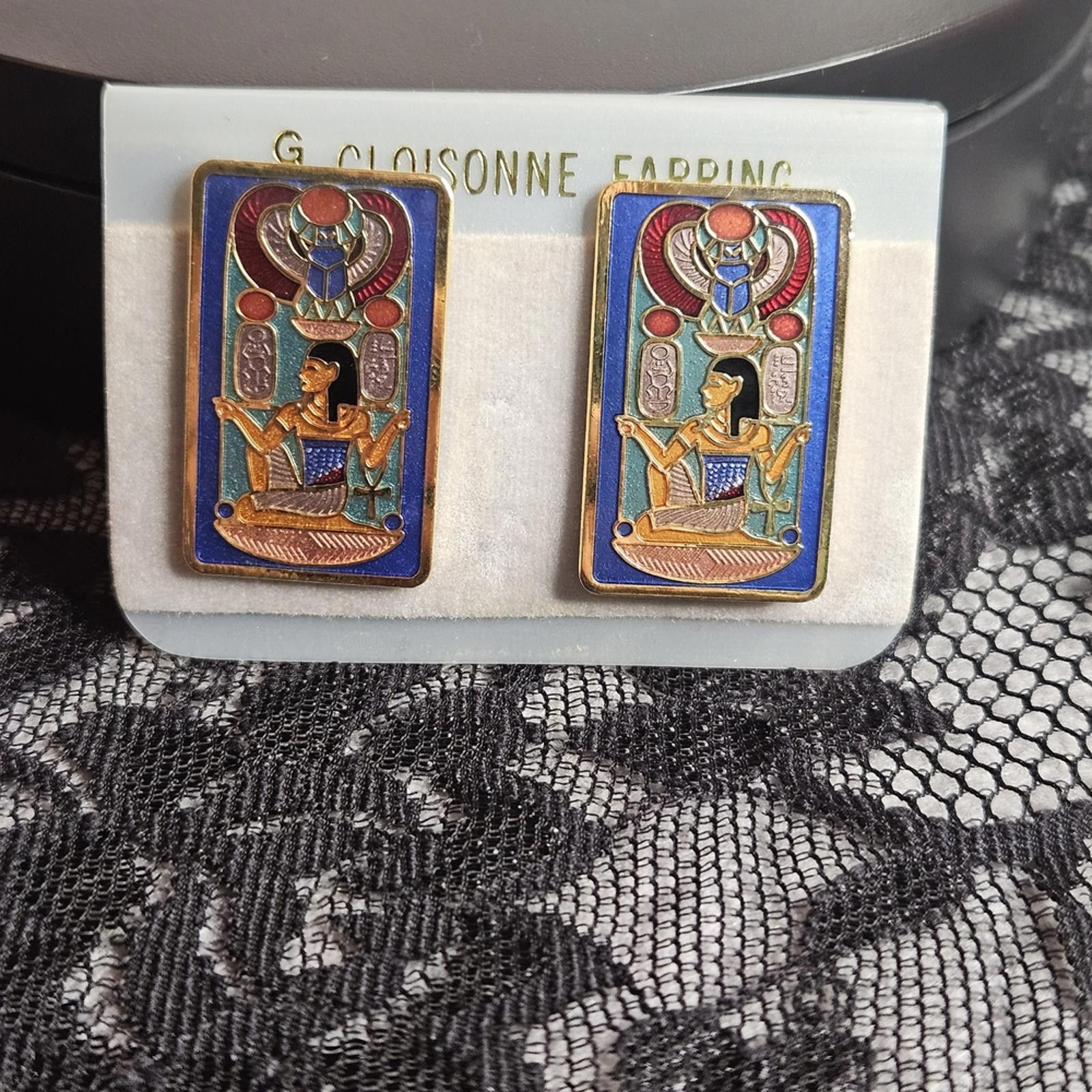 Other Egyptian Cloisonné Earrings Size ONE SIZE - 1 Thumbnail