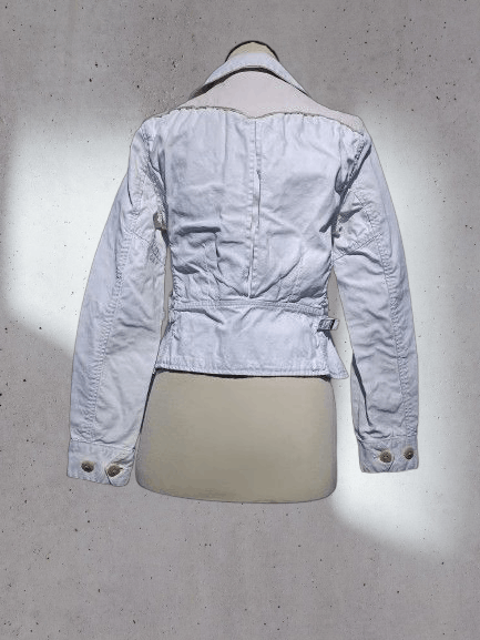 Polo Ralph Lauren Polo Ralph Lauren Crop Biker Jacket Waxed Cotton Mix Leather Size S / US 4 / IT 40 - 3 Thumbnail
