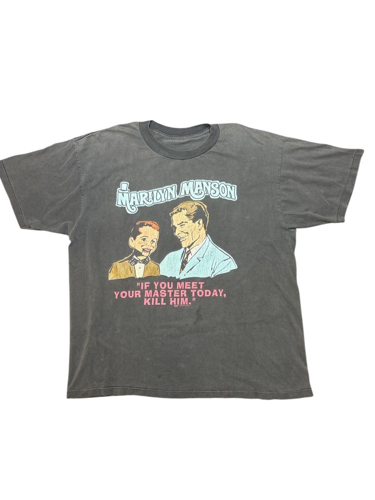 Vintage Vintage 1996 Marilyn Manson “Kill your master” faded Rare XL Size US XL / EU 56 / 4 - 1 Thumbnail