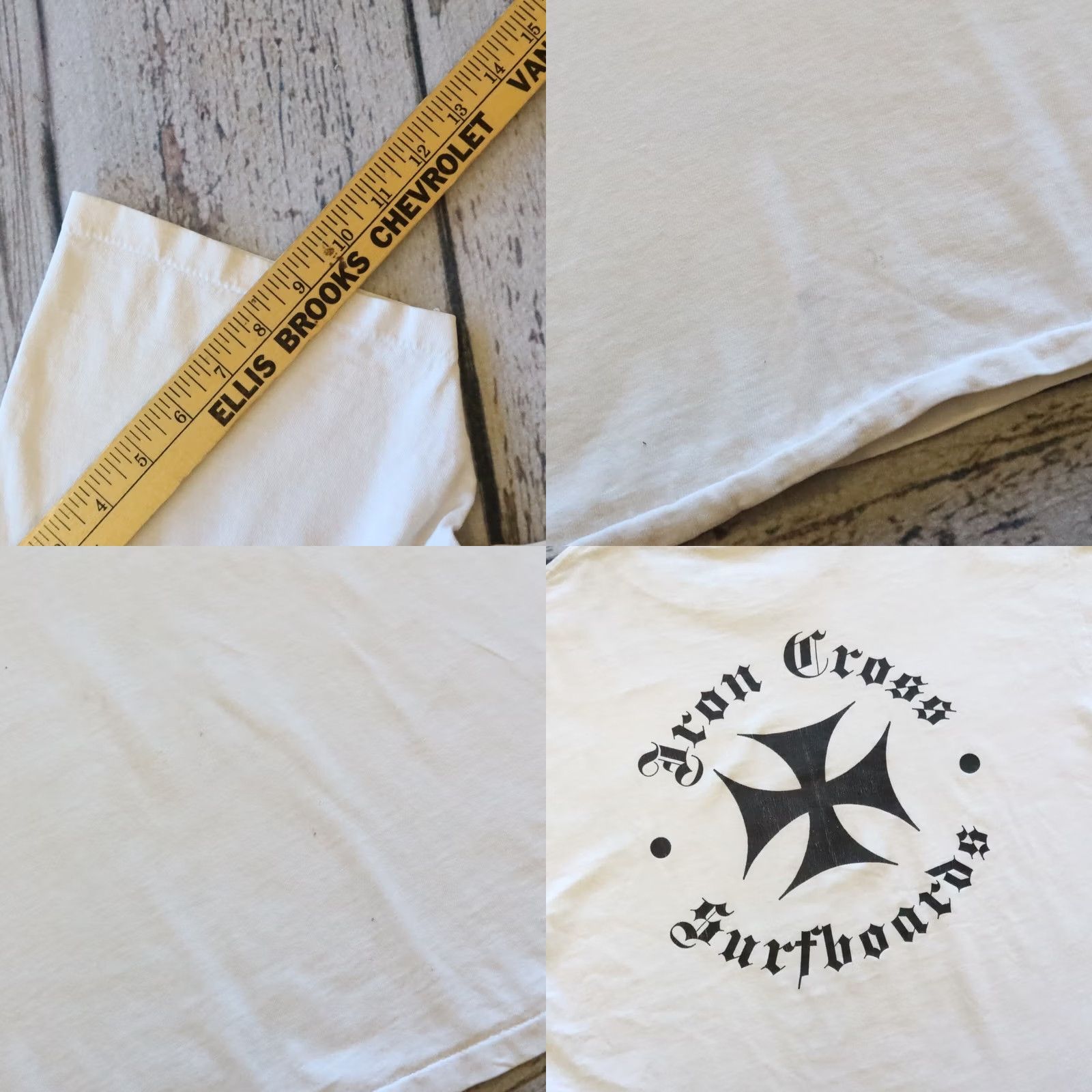 Vintage Vintage Iron Cross Surfboards Tshirt L White Mens Short Sleeve Size L Size US L / EU 52-54 / 3 - 9 Thumbnail