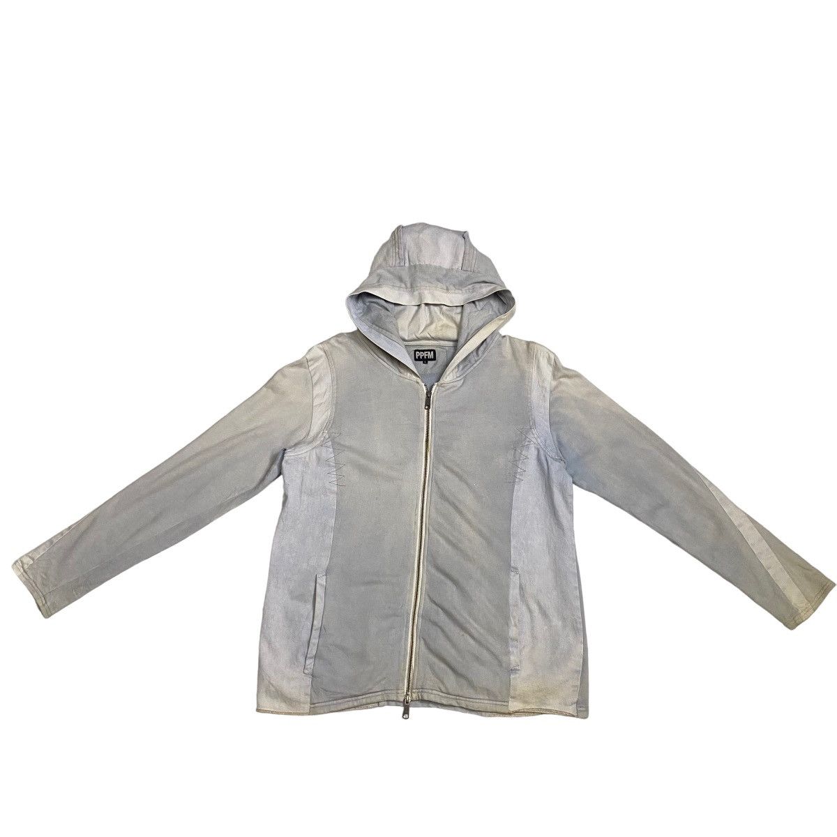 Japanese Brand PPFM faded denim mix cotton hoodie jacket Size US M / EU 48-50 / 2 - 5 Thumbnail