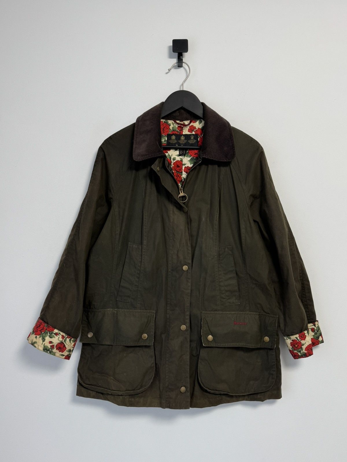 Barbour Barbour Abrosa Beadnell Liberty Rose olive wax jacket USA-10 Size XL / US 12-14 / IT 48-50 - 1 Thumbnail