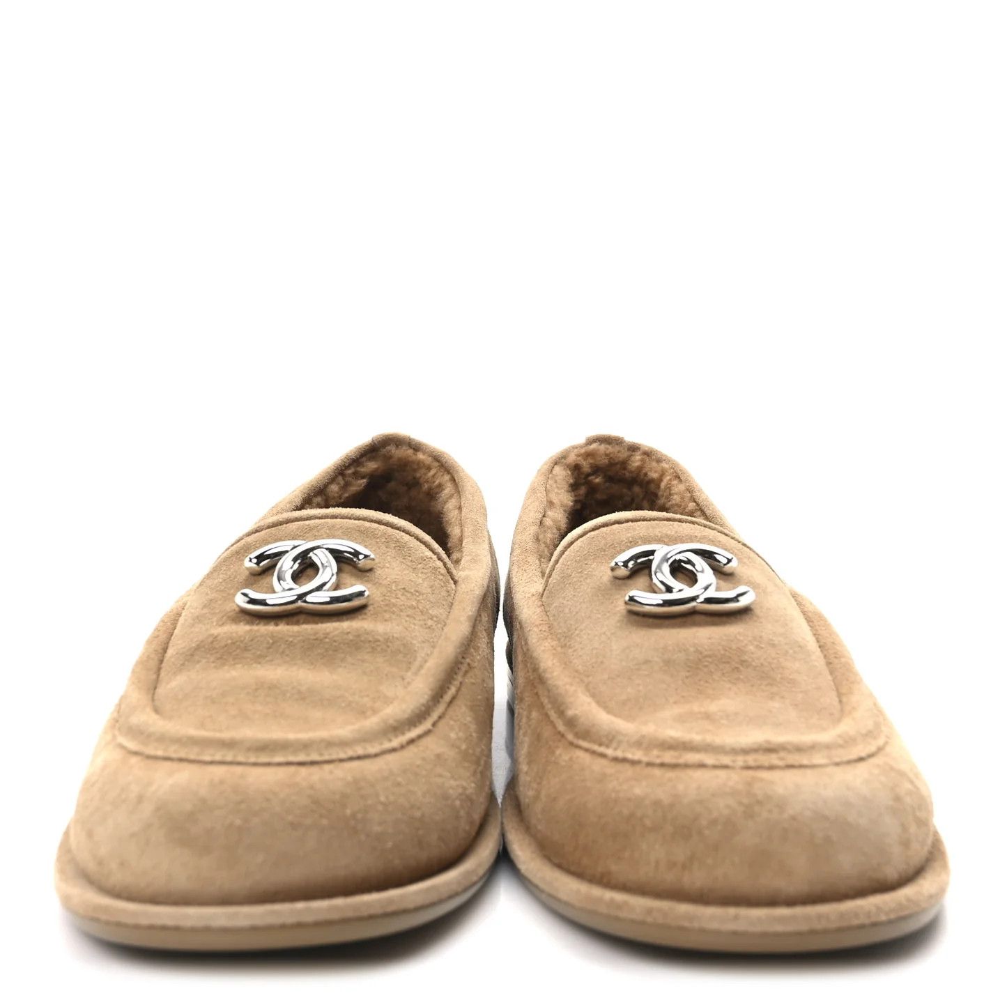 Chanel os11x0326 Suede Loafers in Beige Size US 7 / EU 40 - 3 Thumbnail