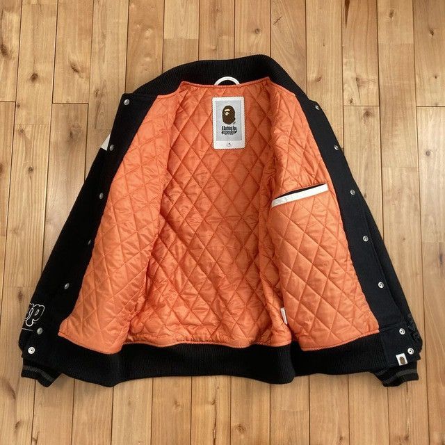 Bape BAPE LOGO Leather Sleeve Varsity Jacket a bathing ape Size US XL / EU 56 / 4 - 8 Thumbnail