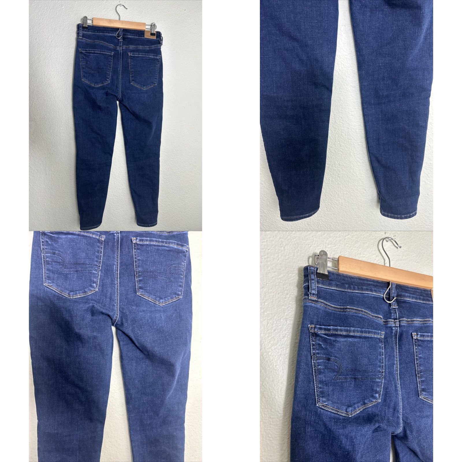 American Eagle Outfitters American Eagle Next Stretch Dark Wash Jeans Super Hi Rise Jegging 28x26 Size 6 Size 30" / US 8 / IT 44 - 8 Thumbnail