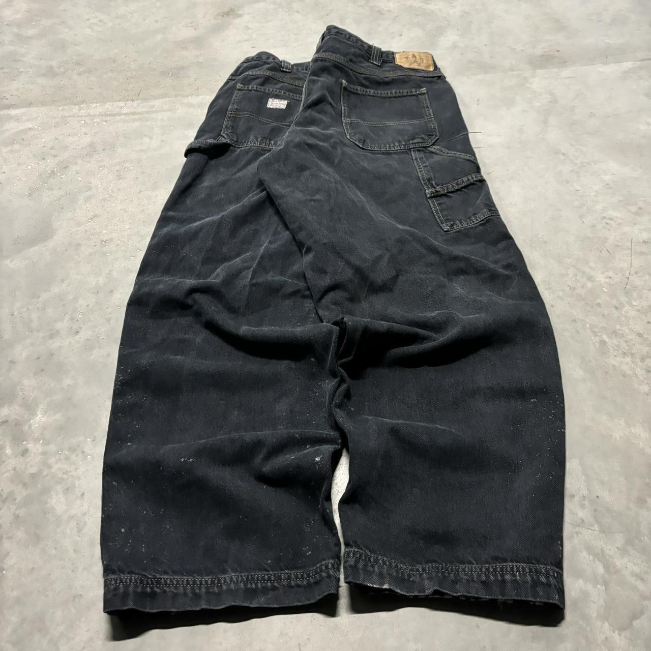 Japanese Brand × Vintage Crazy Vintage Y2K/2000s Baggy Dark Wash Grunge Skater Carpenter Denim Jeans! Size US 36 / EU 52 - 4 Thumbnail