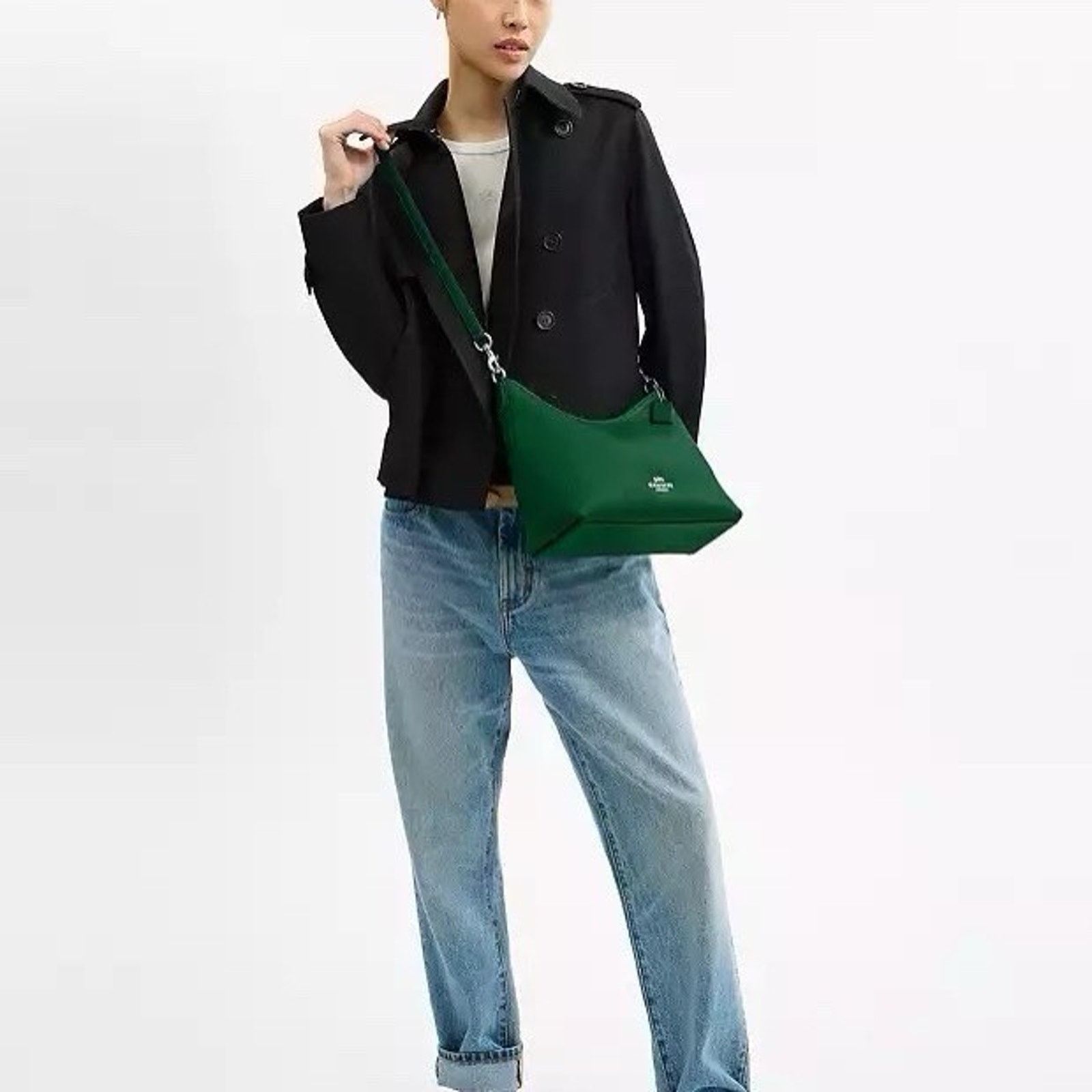 Coach NWT COACH CR148 Laurel Shoulder Bag Soft Leather SV/SHAMROCK Size ONE SIZE - 8 Thumbnail