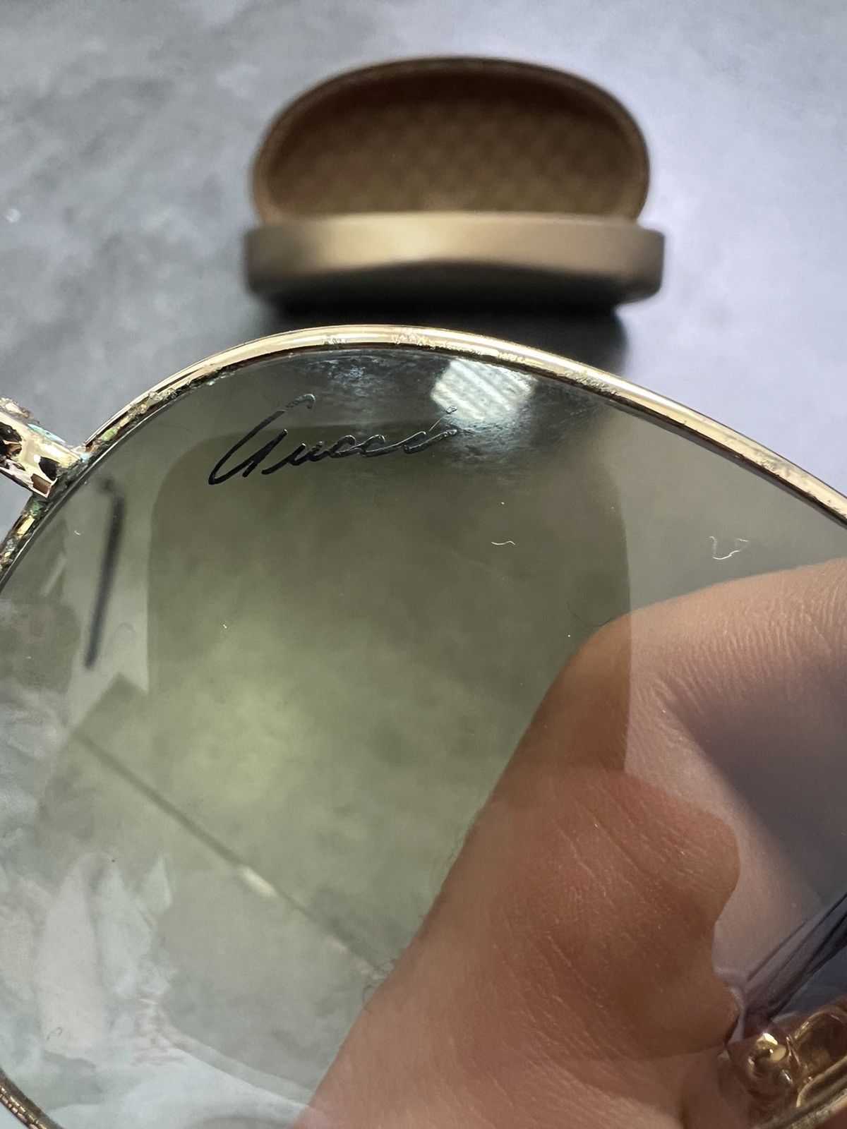 Gucci × Vintage Gucci Square Aviators Metal Frame Sunglasses Size ONE SIZE - 4 Thumbnail