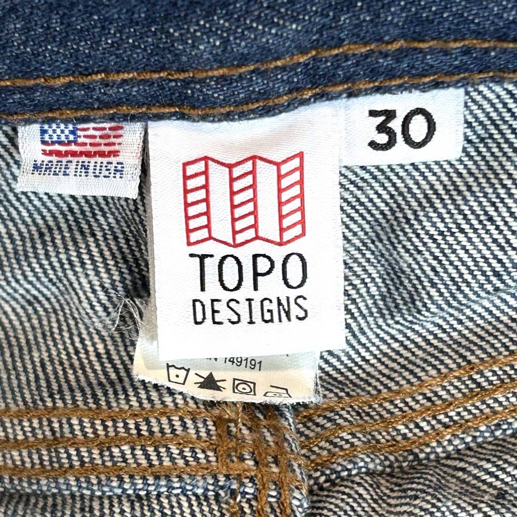Topo Designs Topo Designs Jeans Mens 29 Blue Denim USA Made Men 29x29 Size US 29 - 6 Thumbnail