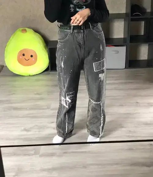 Other Black Trousers Personality Hip-Hop Street Jeans Size US 30 / EU 46 - 2 Thumbnail