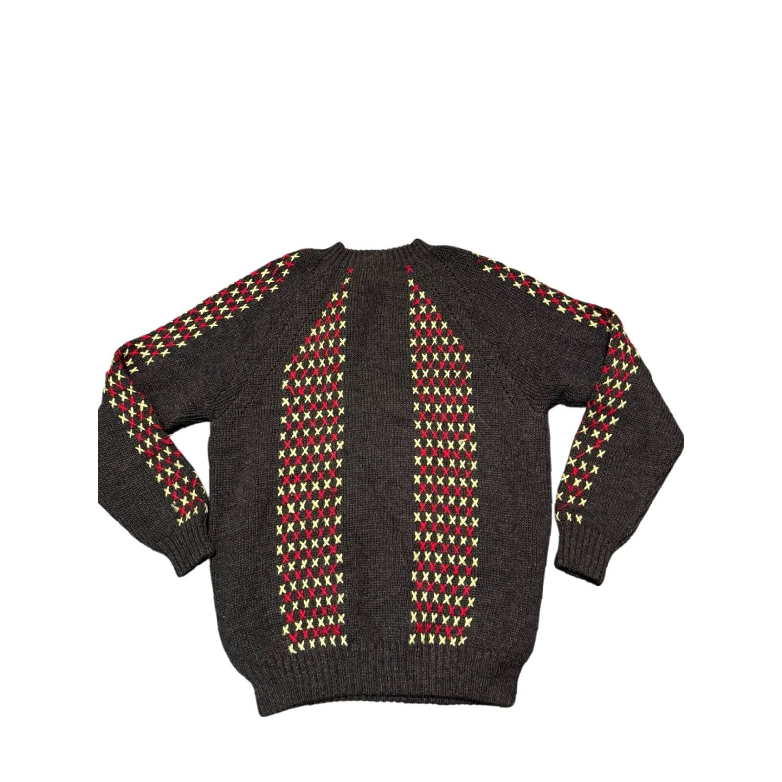 Vintage VINTAGE Bernhard Altmann Wool Sweater ITALY Raglan Cross Stitch Pattern 1950s 60s Green Size 40 Adults Mens Regular 100% Wool Size S / US 4 / IT 40 - 7 Thumbnail