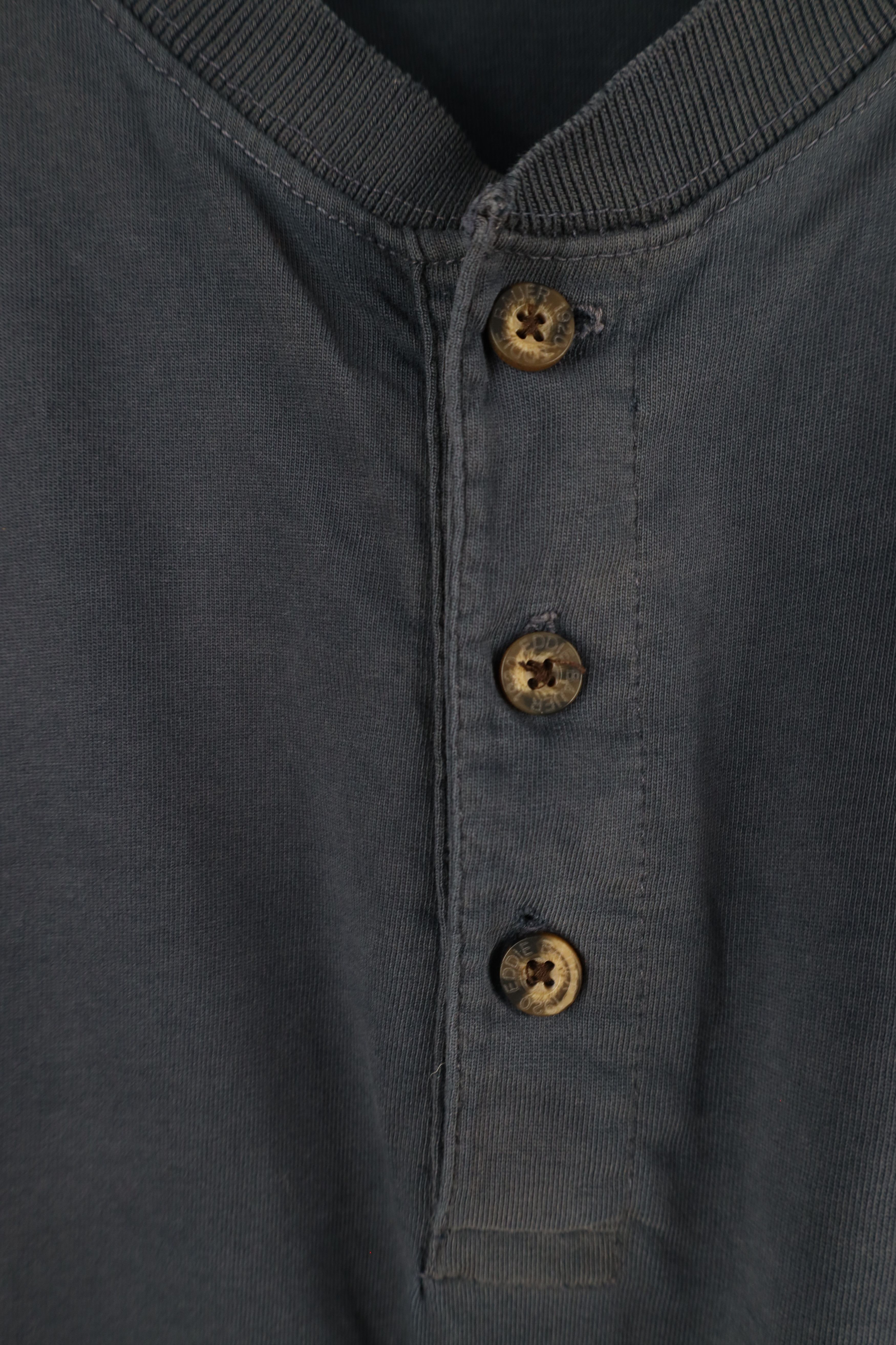 Eddie Bauer × Vintage Vintage 90s Eddie Bauer Long Sleeve Henley T-Shirt Blue Size US XL / EU 56 / 4 - 6 Thumbnail