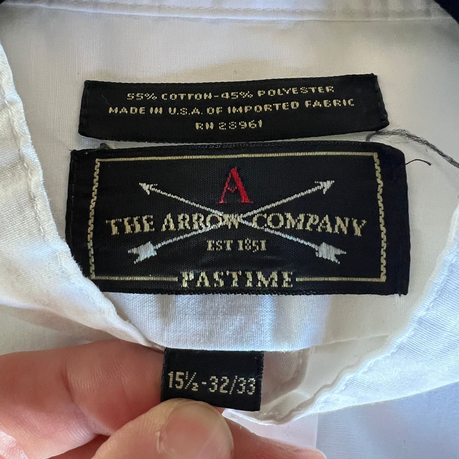 Arrow VTG Arrow Collarless Grandad USA White Shirt 15.5. 32/33 Size US M / EU 48-50 / 2 - 3 Thumbnail