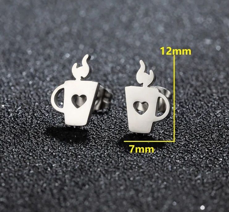 Jewelry Heart Lighter Mini Stud Earrings Charm Earring Gift Size ONE SIZE - 1 Preview