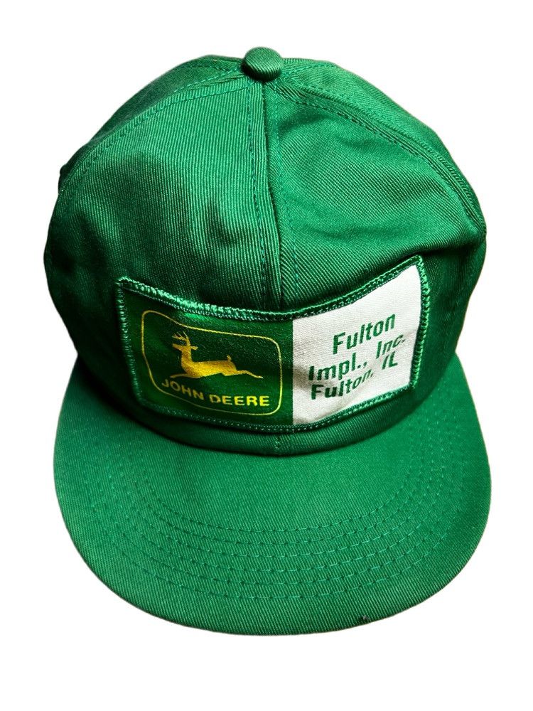 John Deere 1980's John Deere Patch Seed Snapback Cap - Fulton, IL. Size ONE SIZE - 1 Thumbnail