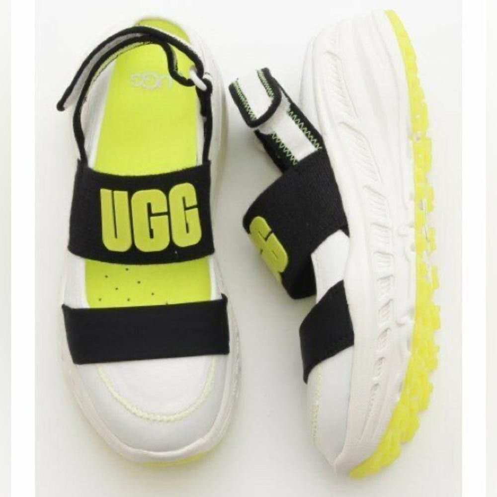 Ugg UGG Slingback Runner Sneaker Sandal White Black & Yellow 6 Size US 6 / IT 36 - 1 Thumbnail