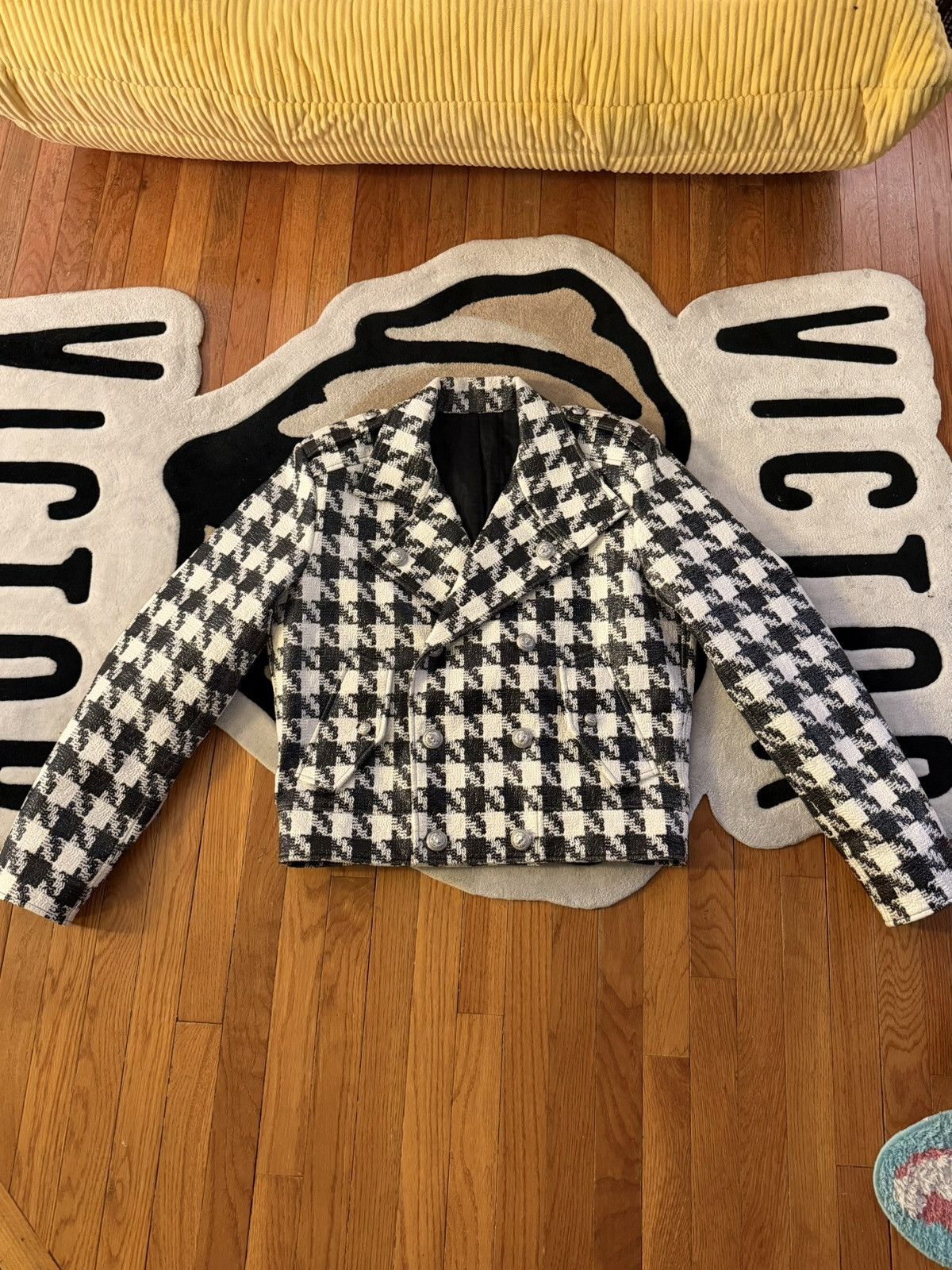 Balmain Houndstooth Coated Double-Breasted Jacket