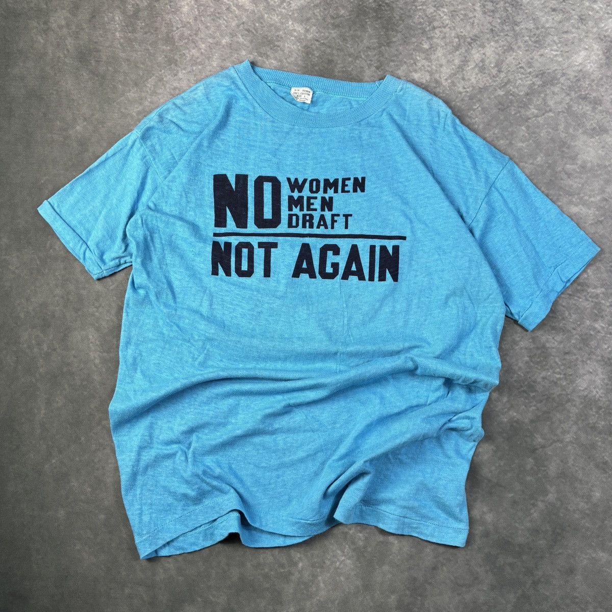 Vintage 1970s Anti Draft Tee True Vintage Political Protest Activist Size US M / EU 48-50 / 2 - 2 Thumbnail
