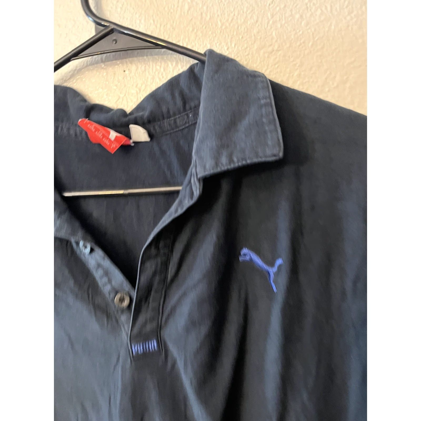 Puma VINTAGE PUMA Polo Shirt Mens L Black Sport Lifestyle Stretch Performance Golf Shirt Size US L / EU 52-54 / 3 - 2 Thumbnail
