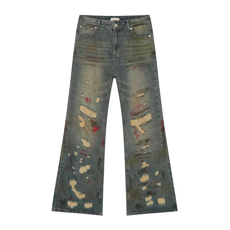 Japanese Brand Retro loose graffiti ripped jeans Size US 32 / EU 48 - 5 Thumbnail