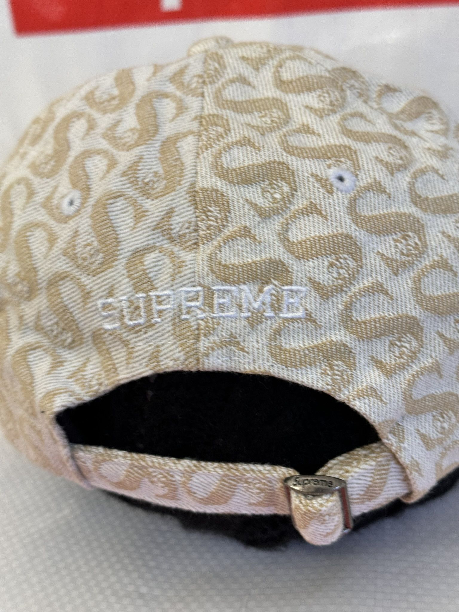 Supreme Supreme Monogram Denim 6-Panel Tan cap hat Size ONE SIZE - 3 Thumbnail
