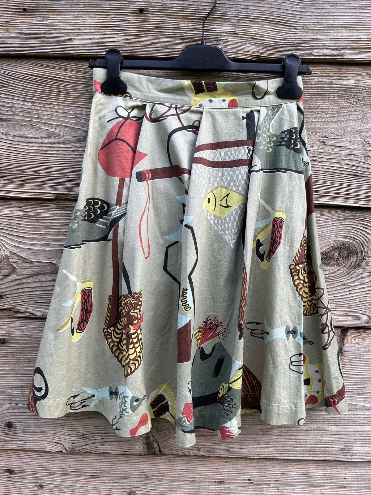 Ne-Net Ne-Net By Issey Miyake Cute Art AOP Midi Skirt Size 1 Size 24" / US 00 / IT 34 - 6 Thumbnail