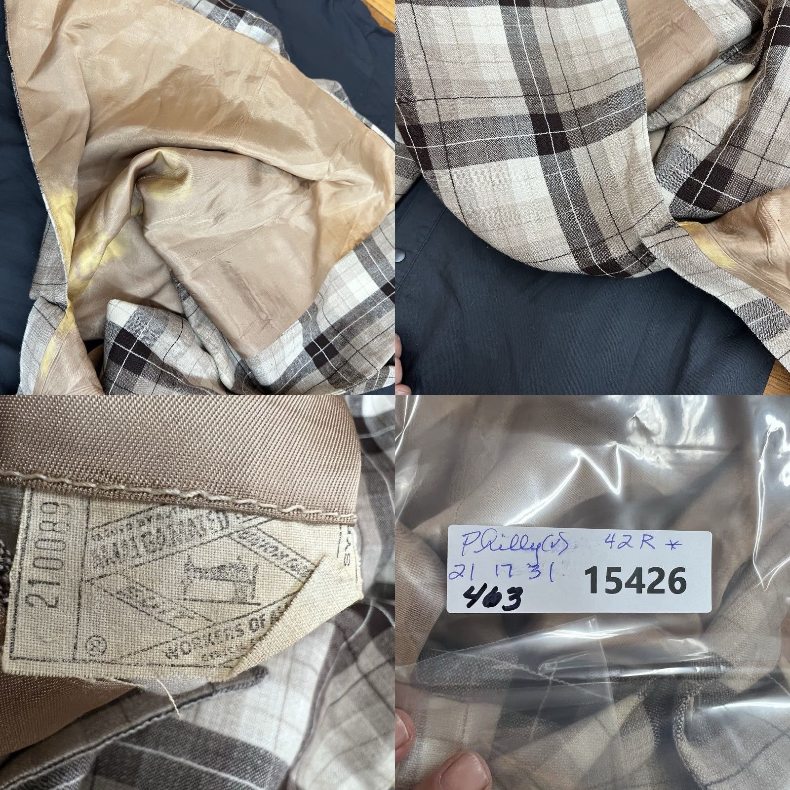 Vintage VINTAGE Philadelphia Plaid Sport Jacket Notch Lapel 2-Button Single-Breasted 42R Brown Mens Jacket Size US XS / EU 42 / 0 - 8 Thumbnail