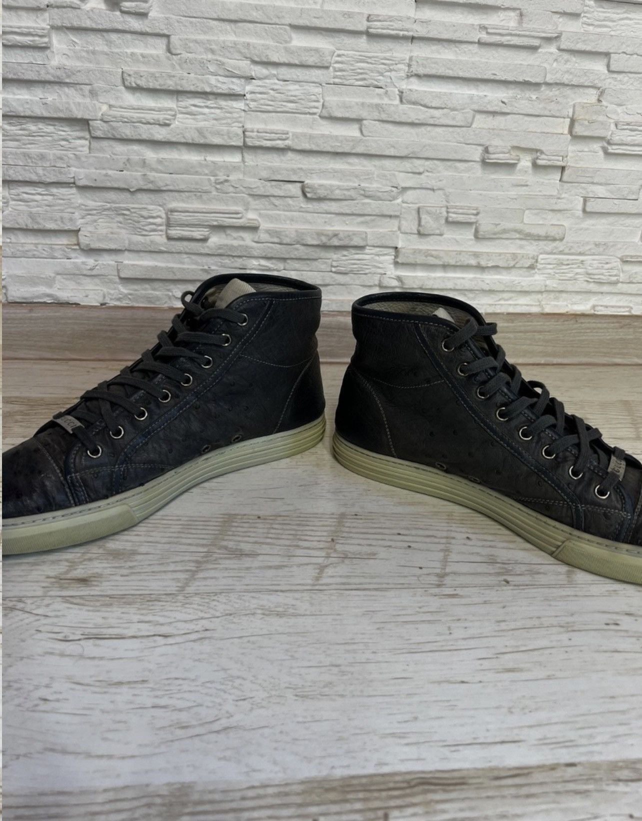 Gucci Gucci Ostrich leather high top sneakers 9,5 Size US 9.5 / EU 42-43 - 4 Thumbnail