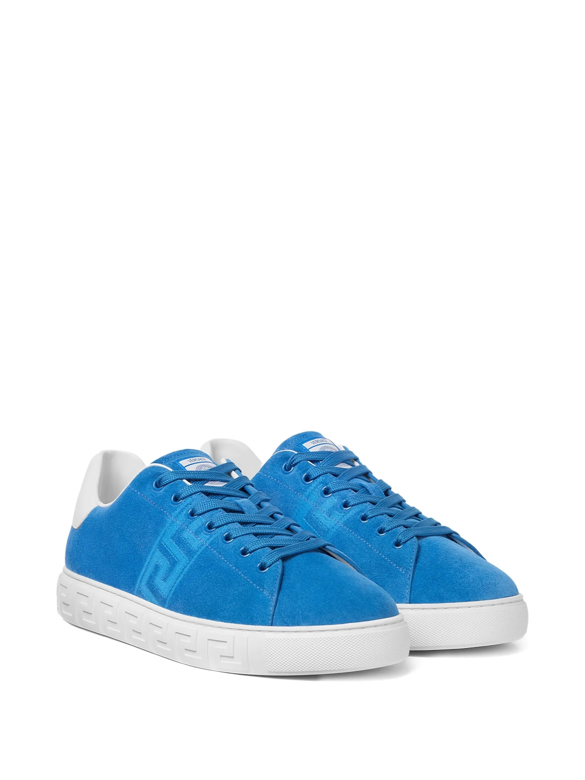 Versace os11x0126 Greca Suede Sneakers in Blue/White Size US 8 / EU 41 - 2 Thumbnail