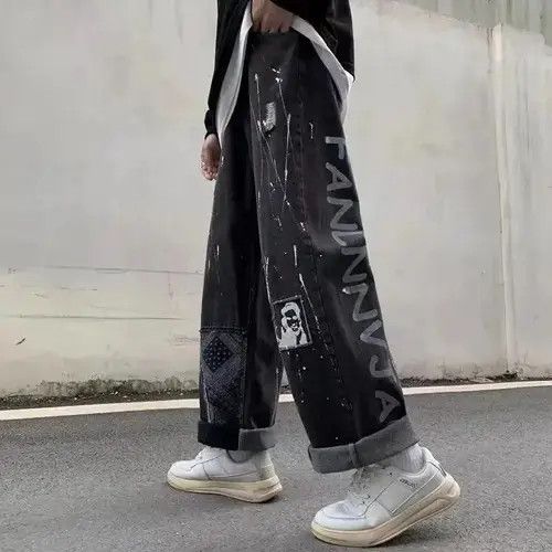 Japanese Brand × Jean Bandana Patchwork Straight Leg Baggy Jeans Size US 30 / EU 46 - 3 Thumbnail