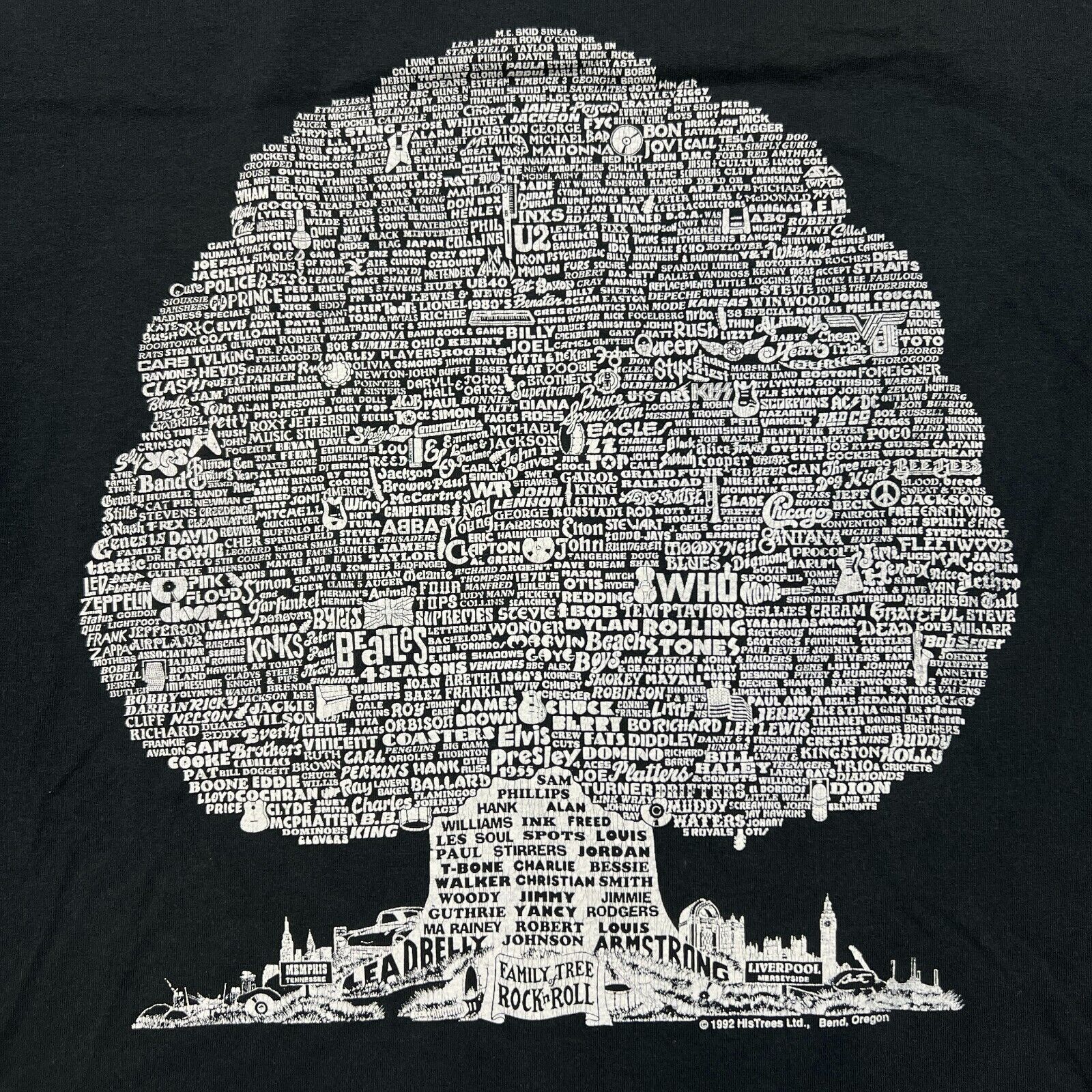 Band Tees × Vintage 1992 Family Tree of The Sixties T Shirt XL Rock N Roll Band Size US XL / EU 56 / 4 - 2 Thumbnail