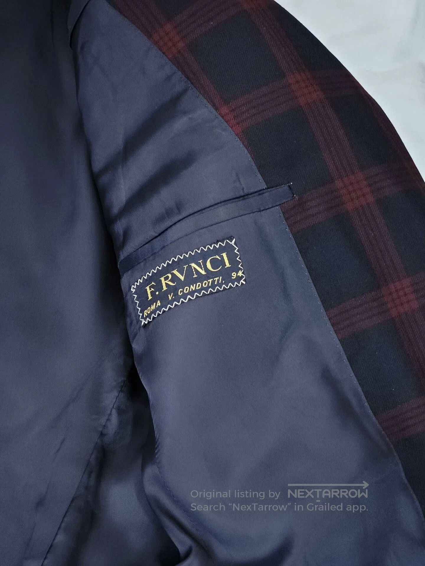 Japanese Brand Italian Wool Blend Suit with Red Checks. Size US S / EU 44-46 / 1 - 7 Thumbnail